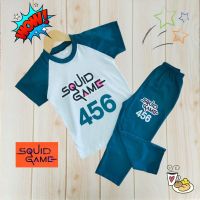 ชุดเซตแขนสั้นขายาว ลายสควิดเกม456 ผ้า Cotton?หนา นุ่ม ใส่สบาย สำหรับเด็กๆ ใส่ได้ทั้งน้องผู้หญิง,น้องผู้ชาย