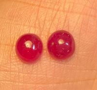 ทับทิมธรรมชาติ 3.75 กะรัต 6.5มม. 1 คู่ 3.75cts natural ruby 6.5mm pair