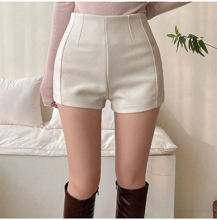 White High-Waist Shorts Women's Outer Wear 2023 New Women's Team Black Sexy  Sexy Tight Bottoming Casual Pants Hot Pants