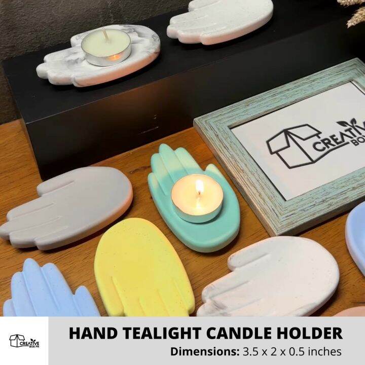 Cement Hand Tealight Candle Holder Lazada PH
