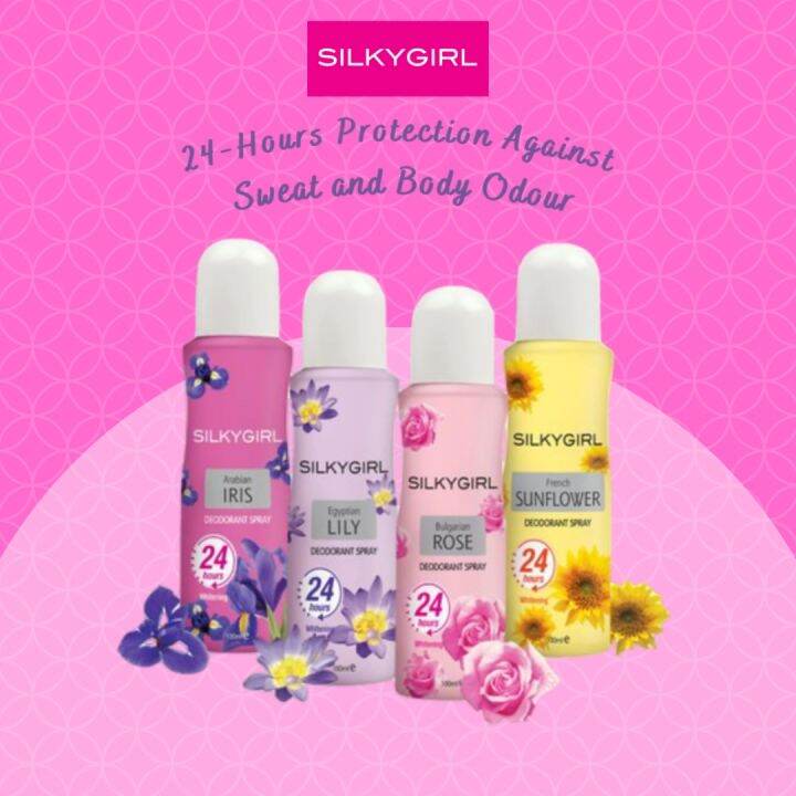 🥰SILKY GIRL DEODORANT SPRAY 24 HOURS 100ML🥰 Lazada