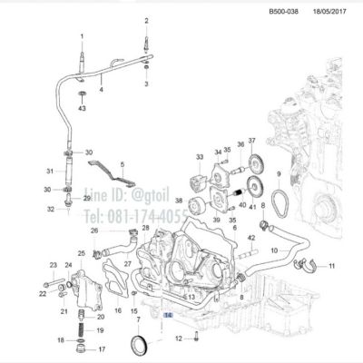 แท้ ท่อออยล์คูลเลอร์ CHEVROLET COLORADO 2.5 2.8 TRAILBLAZER ปี 2012-2020