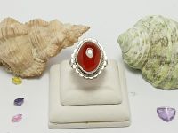 แหวนเงิน 925 ประดับหินคาร์เนเลี่ยน (Carnelian) ขนาดไซส์ 54