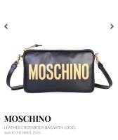 กระเป๋าสะพาย M O S C H I N O Logo Leather Clutch Fantasy Print Black