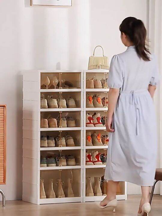 Premium Shoe Rack/Multipurpose Storage Rack with Dustproof Cover (4 Shelves,  Back)