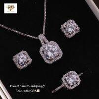 เซ็ทเครื่องประดับเพชร Moissanite เงินแท้ 92.5% -A7638