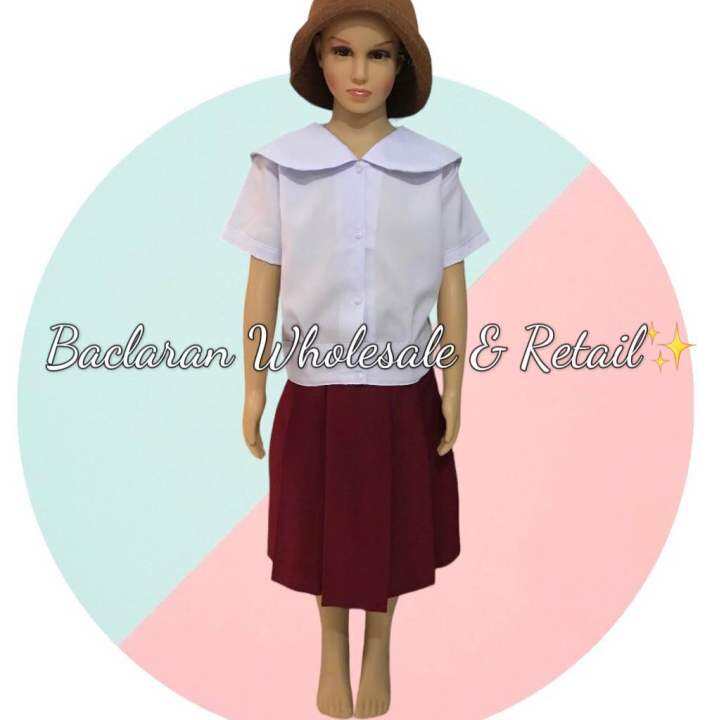 Terno Palda Blouse School Uniform (Maroon) Lazada PH