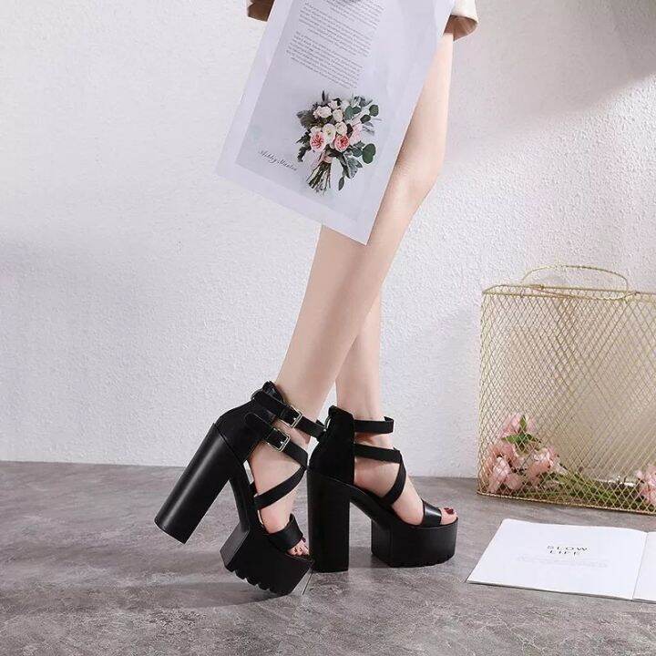 พร้อมส่ง-รองเท้าส้นสูง-ส้นสูง-สูง14cm-size35-38