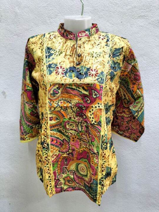 เสื้อเนปาลลายดอกสีสดใสของแท้100-ใส่เย็นสบายคุ้มทนทาน