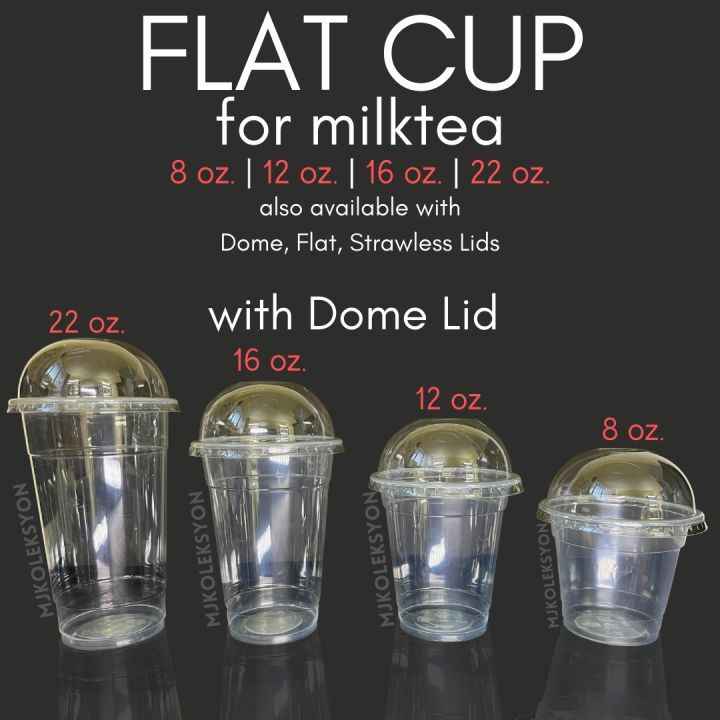 12-oz Cups Iced Coffee Go Cups and Dome Lids Plastic Disposable Cups with  Dome