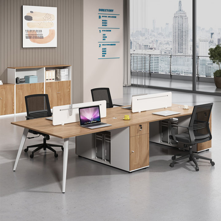 Office Staff Computer Desk Minimalist Modern Xiamen Four-Person ...