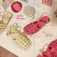 (พร้อมส่งจากไทย) สี MILK และ สี ROSE PINK (code: WSL7JUL ลด 70 บาท) รองเท้ารัดส้นหนังนิ่ม แบรนด์ MISO by walkin.shoe รุ่น NOODLE