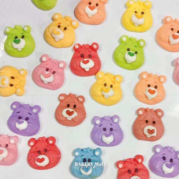 พร้อมส่ง-น้ำตาลตกแต่งเค้ก-หน้า-care-bear-คละสี-20ชิ้น-60ชิ้น