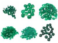 อาเกตสีเขียว (โมรา) เจียรหลังเบี้ยแท้หิน Green agate (chalcedony) cabochon real gemstone