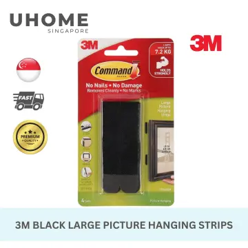 Command Large Picture Hanging Strips, Black - 4 count