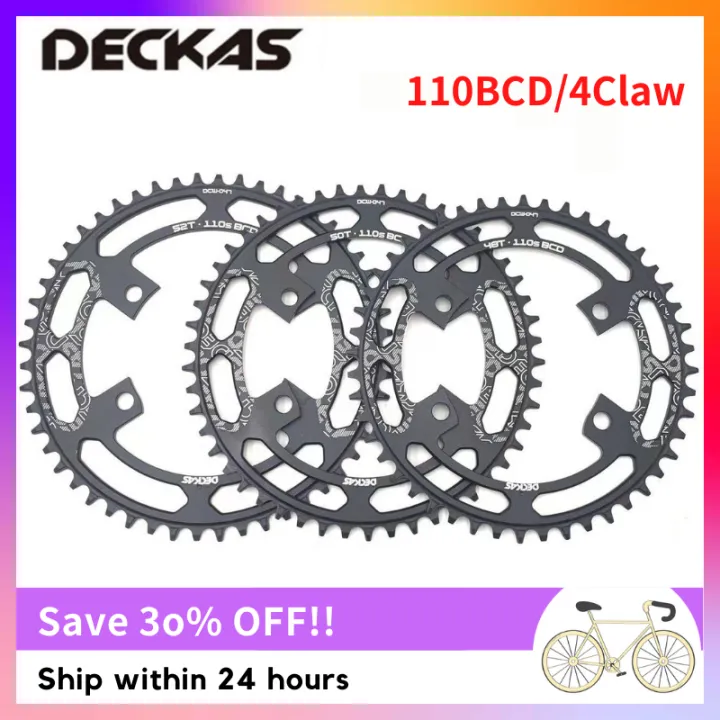 Single Chainring For Road Bikes 110BCD 4 Bolts 36T44T Narrow Wide Tooth