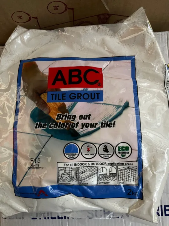 ABC tile grout 2 kg (F1 Bahama Beige,F6 Mid Brown,F12 Black,F14 Gray ...