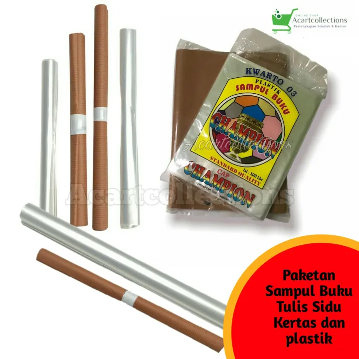 Sampul buku tulis coklat Kwarto Kertas dan plastik (satu set 10 pcs