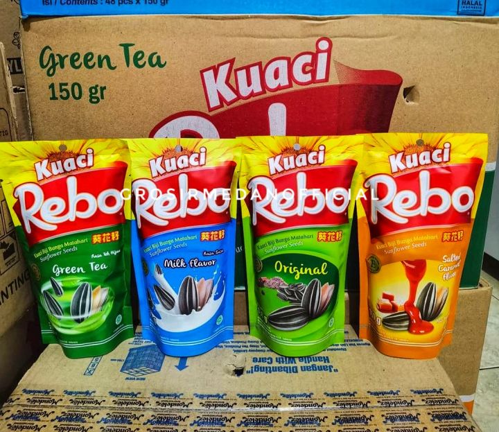 Kuaci Rebo Enak Gurih Rasa Original Milk Green Tea Caramel Dari