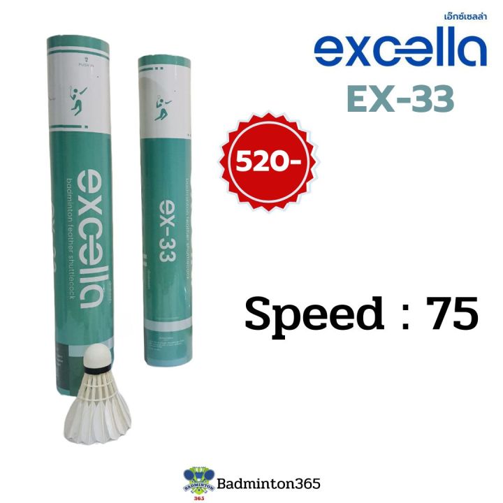 excella-ลูกแบดมินตัน-ex-33-12ลูก-คงทน-คุ้มค่า-คุ้มราคา