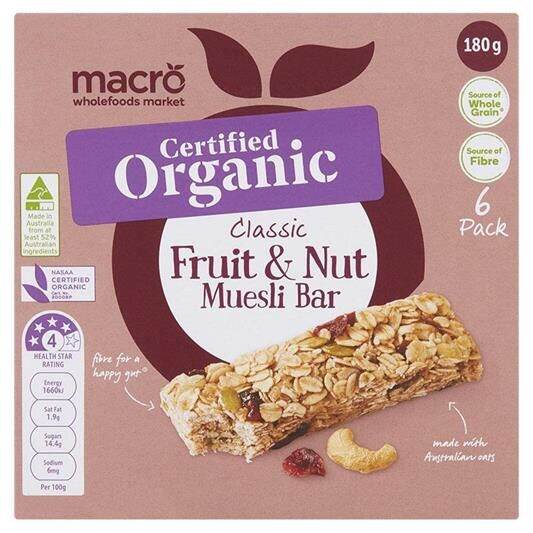 Macro Classic Fruit & Nut Muesli Bars 180g x 6 Lazada PH