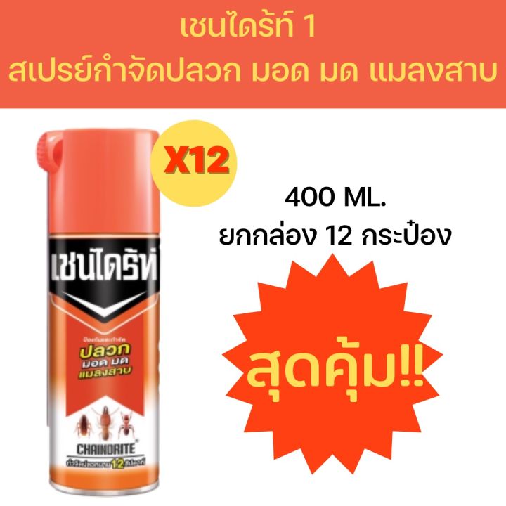 เชนไดร้ท์กำจัดปลวก ขนาด 450 มล. ยกกล่อง 12 กระป๋อง