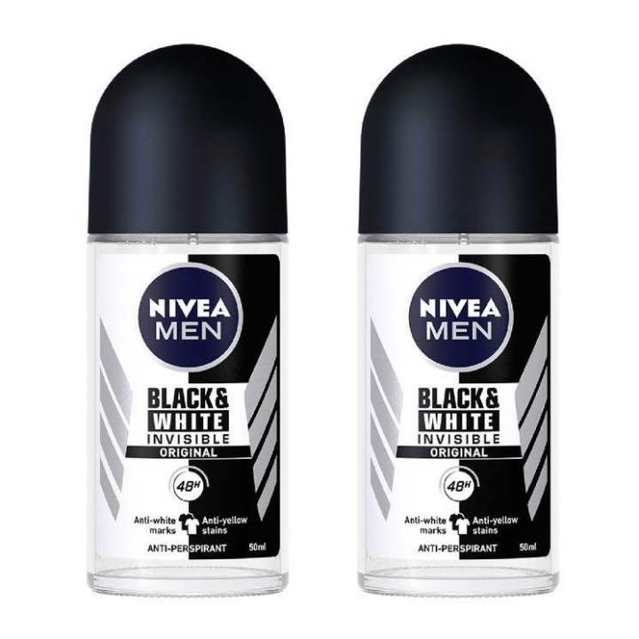 nivea-นีเวีย-เมน-แบล็ค-แอนด์-ไวท์-โรลออน-ระงับกลิ่นกาย-สำหรับผู้ชาย-50-มล-2-ชิ้น-black-amp-white