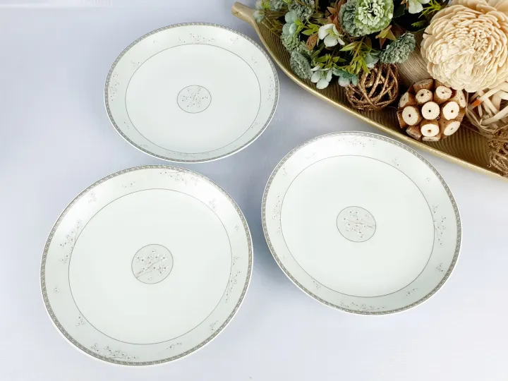 3 Pieces Set 6.5" Haengnam Prime Bone China Dessert Plate White