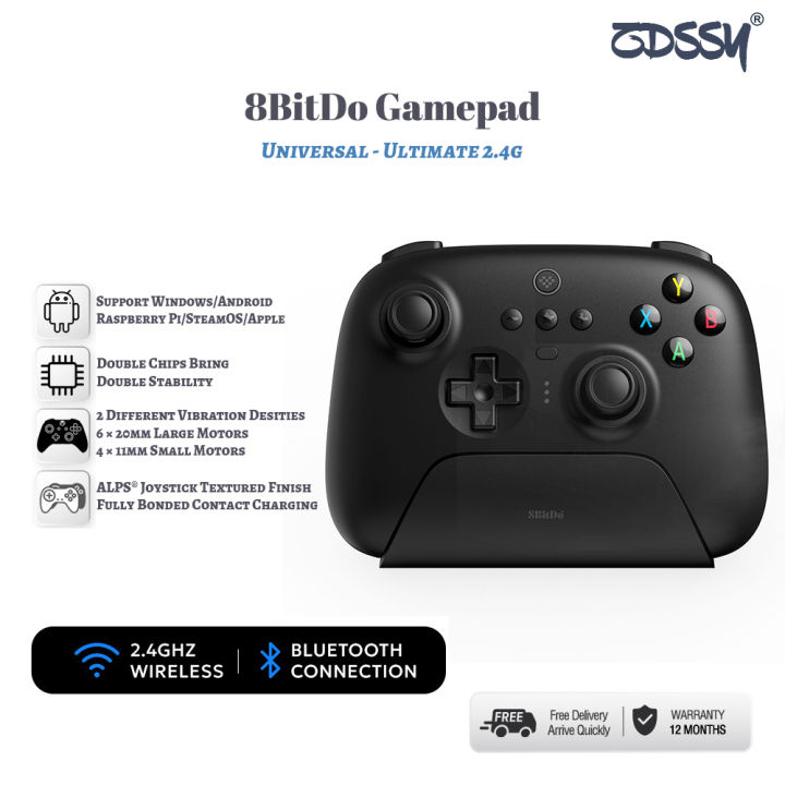 8BitDo Ultimate Wireless 2.4G Gaming Controller with Hall Effect 2.4g  Adapter for PC Windows 10 11 Steam Android Raspberry Pi - AliExpress