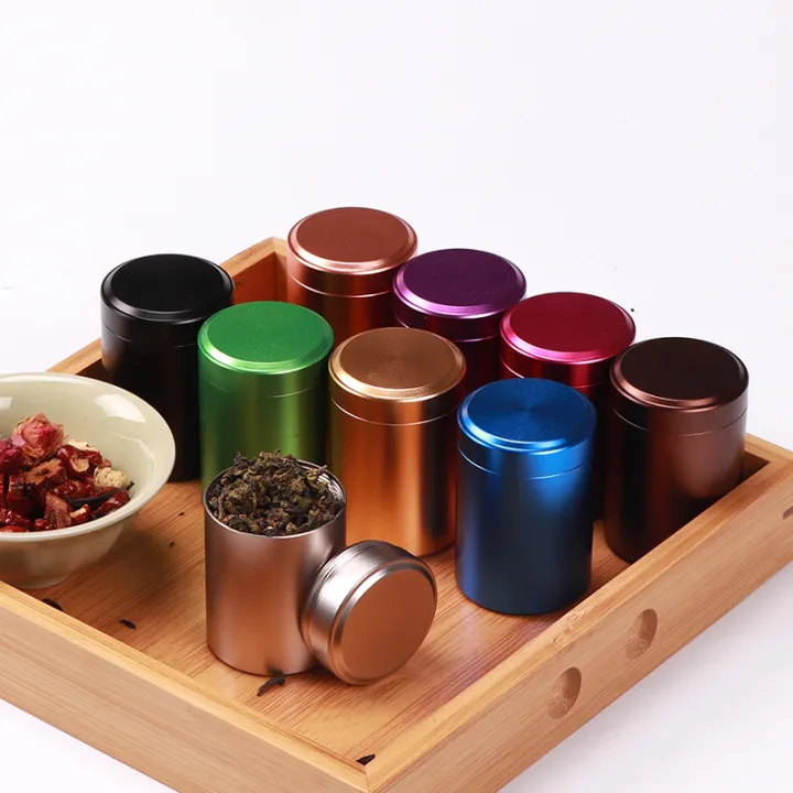 Travel Mini Portable Metal Tea Containers Storage Sealed Jar Stainless