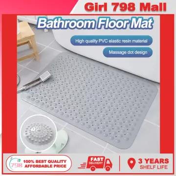 Non-slip Shower Mat 35 X 70cm Large Anti-slip Bath Mat For Seniors And  Adults With Suction Cup, Massage And Drainage Holes Blue