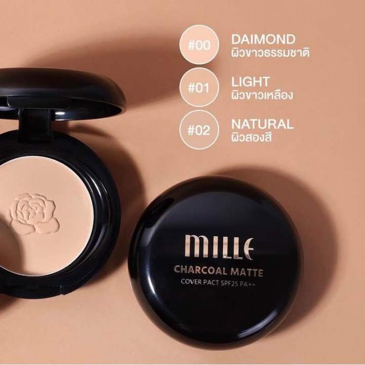 mille-mini-charcoal-matte-cover-pact-spf25-pa-แป้งพัฟผสมรองพื้น-กันน้ำ-กันเหงื่อ-5-g