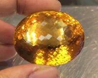 ซิทรินสีเหลืองธรรมชาติขนาดใหญ่ 129 กะรัต 129cts natural yellow citrine big size