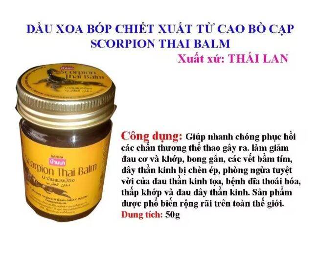 Dầu Cù Là Con Bò Cạp Scorpion Thai Balm Banna Thái Lan 50g | Lazada.vn