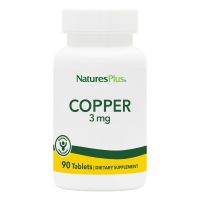 NaturesPlus Copper - 3 mg, 90 Vegetarian Tablets - High Potency Essential Minerals &amp; Amino Acids - Promotes Healthy Immune System Function - Gluten-Free - 90 Servings