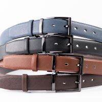 เข็มขัดหนังซาฟเฟียโน 1.3" หัวหนีบ Saffiano leather belt