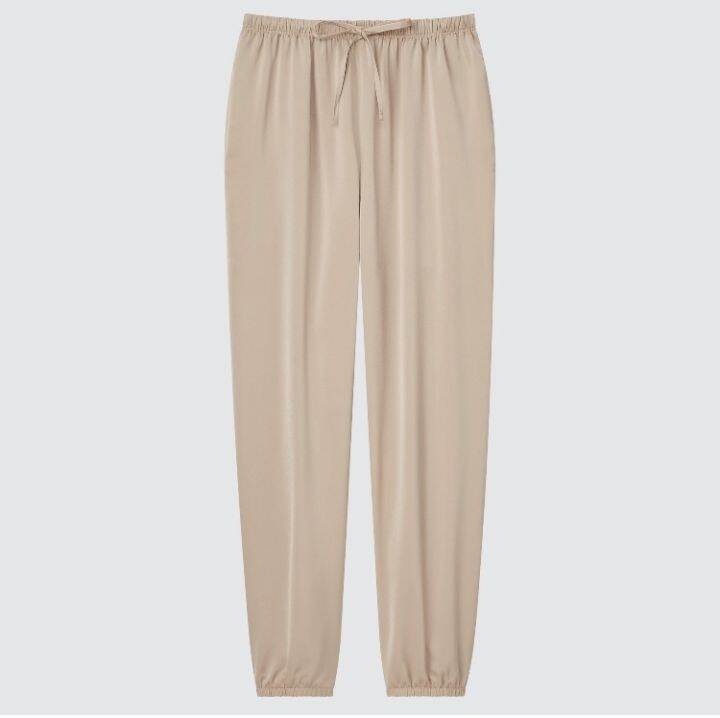 ขายดี-กางเกงuniqlo-แท้-women-satin-drape-jogger-pants-กางเกงผ้าซาติน-นุ่ม-เบา-ใส่สบาย-ยูนิโคล่แท้-กางเกงuniqlo-มีขาจั๊ม-สวย