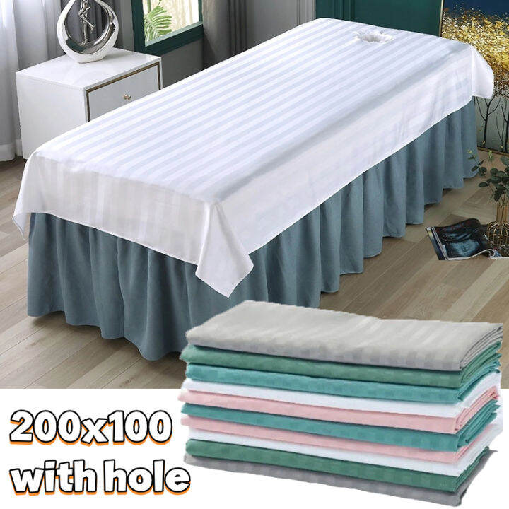 Striped Massage Table Bed Sheet Bed Cover for Beauty Salon Massage SPA