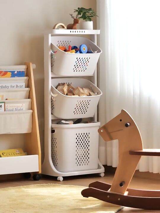 laundry basket Sundries Clothes Basket With Wheels Bathroom Clothes