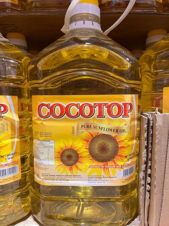 Cocotop Pure Sunflower Oil 5 Liters [February 2025 Expiry] Lazada PH