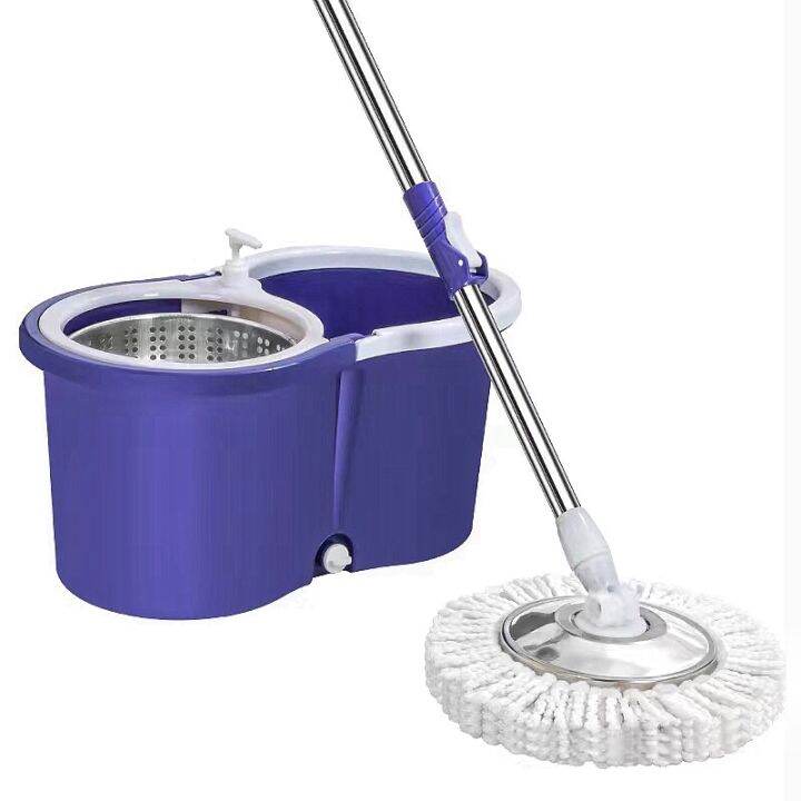 top-way-spin-mop-ชุดถังปั่นไม้ถูพื้น-ที่มาพร้อมไม้ถูพื้นสแตนเลส-พลาสติก-เป็นชุดถังปั่นม็อบ-ถังปั่นไม้ม็อบ-ถูพื้นแบบ2-in-1-ออกแบบสวยหลู