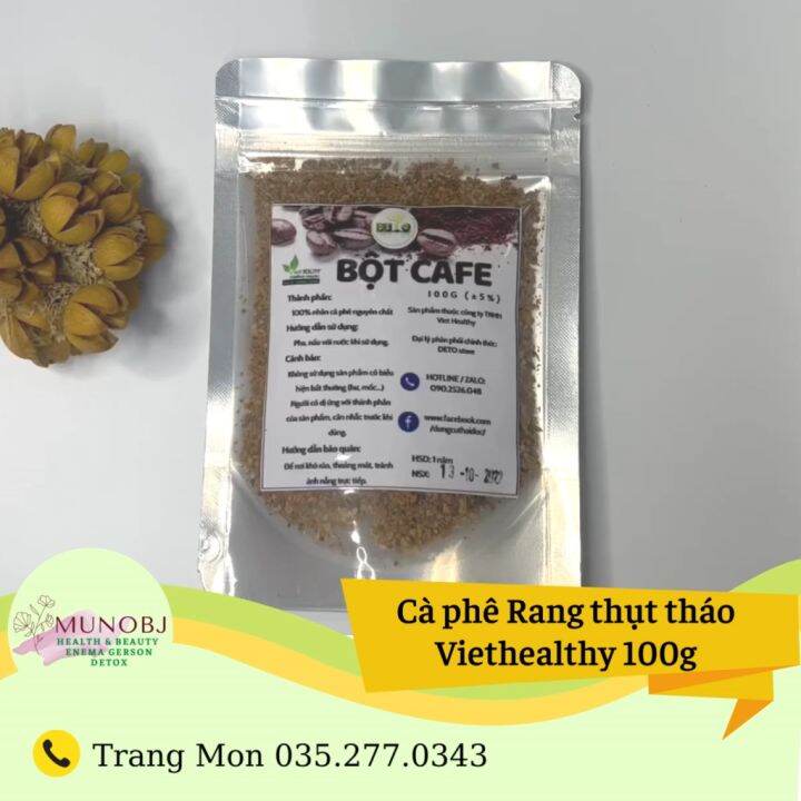 Bột cafe enema thụt tháo đại tràng Viet Healthy 200g, thải độc cà phê