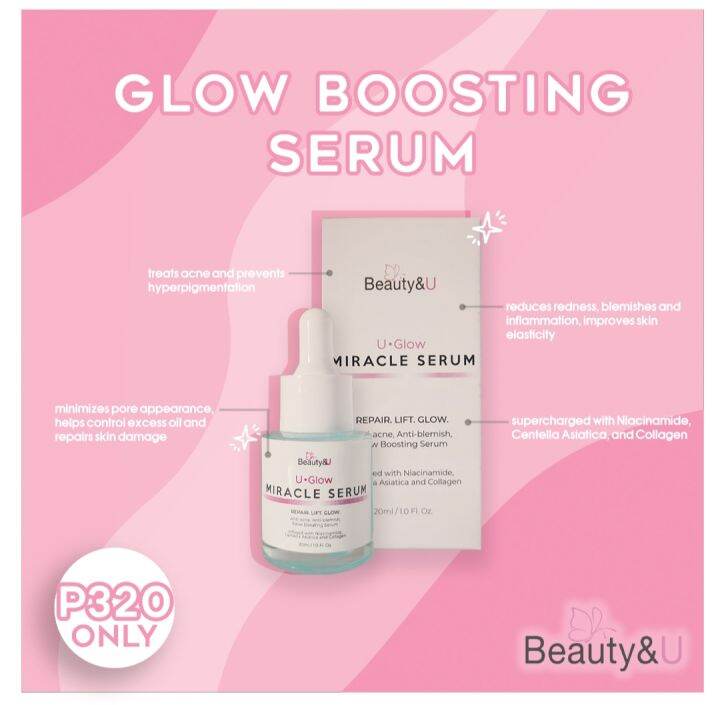 Beauty & U - GLOW MIRACLE SERUM - Infused with Niacinamide and Collagen ...