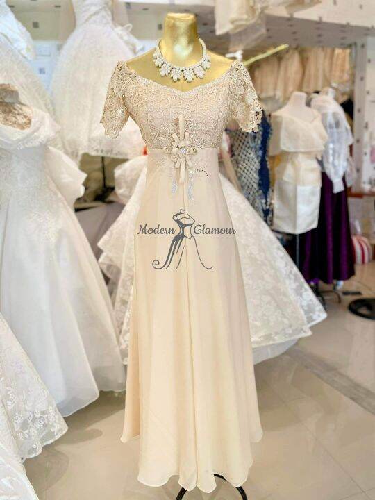 Sage Green Macy Design Ninang Gown, Mother Dress, Principal Sponsor