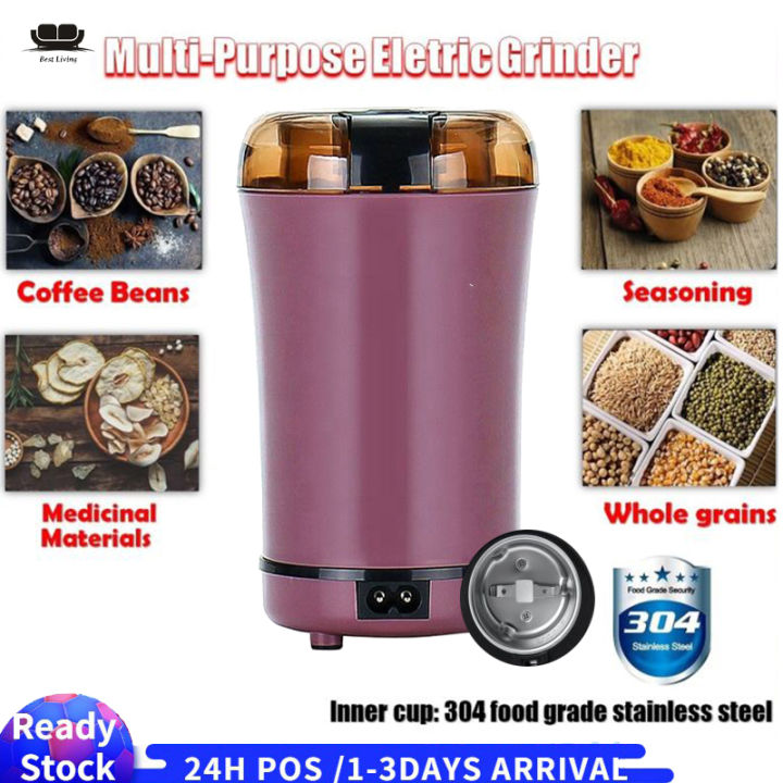 Electric Grain Mill Coffee Dry Grinder Herbal Crusher Powder Grinding Blender - Purple