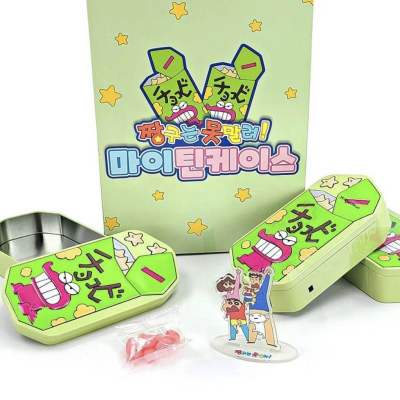 กล่องเหล็กช็อกโกบิ standy ชินจังและครอบครัว สินค้าจากเกาหลี