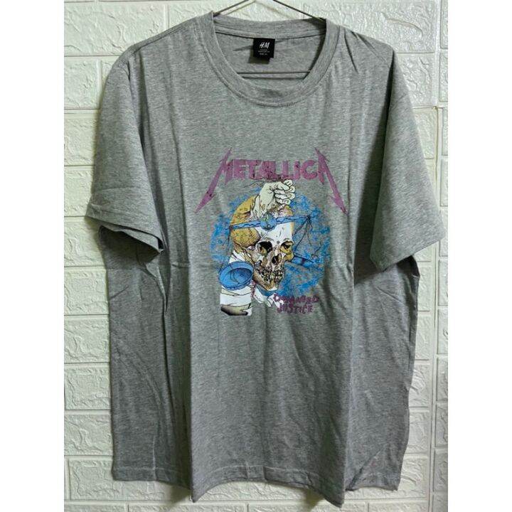H&M Metallica Orginal tshirt Grey XL Lazada.co.th