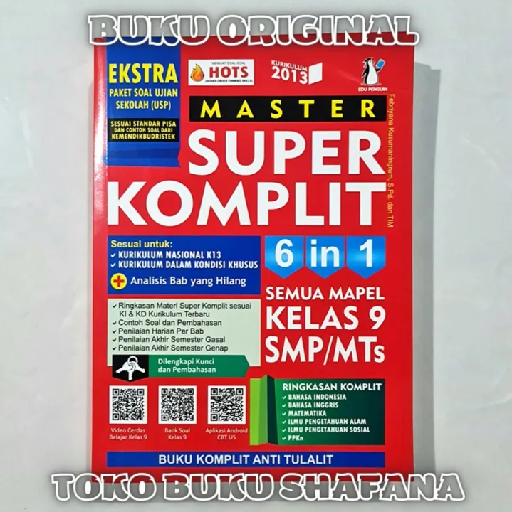 Buku Soal Master Super Komplit Kelas 9 / 3 SMP + Kunci Jawaban Dan ...