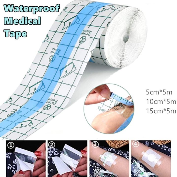 1Roll 5M Waterproof Transparent Anti Allergic PU Film Wound Dressing Fixed Tape Adhesive Tape