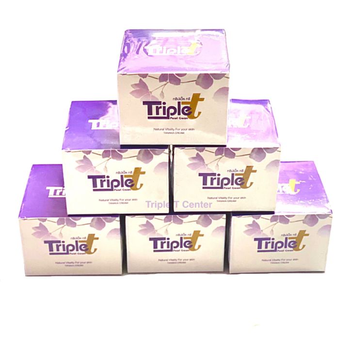ครีมทริปเปิ้ลทรี Triple T Cream 6 กระปุก ฟรีสบู่โสมทานาคาในกล่องทุกกล่อง